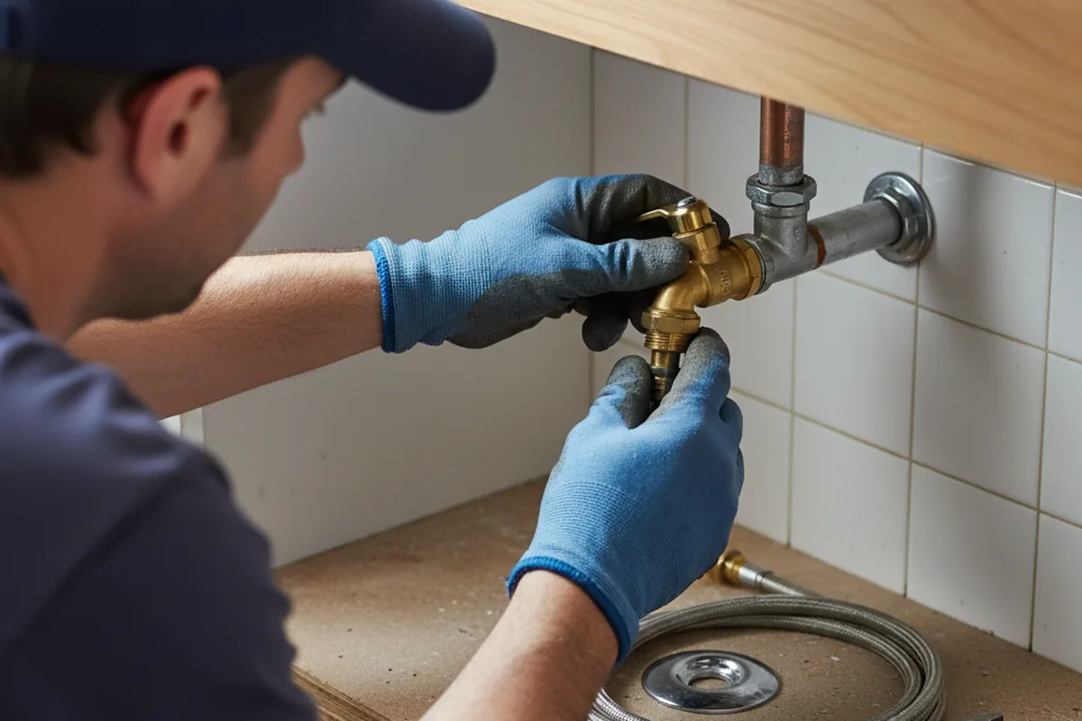 Shutoff valve and fitting work during Emergency Plumbing in Lisbon